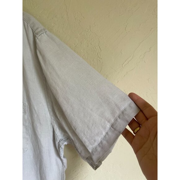 Pronto Uomo 100% Linen Size XL Collared Button Up Short Sleeve Shirt Beachy Coas - Picture 5 of 7